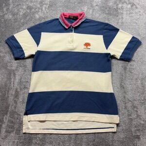 VTG Cross Creek Polo Shirt Short Sleeve Womens S Blue Striped PGA West Cotton